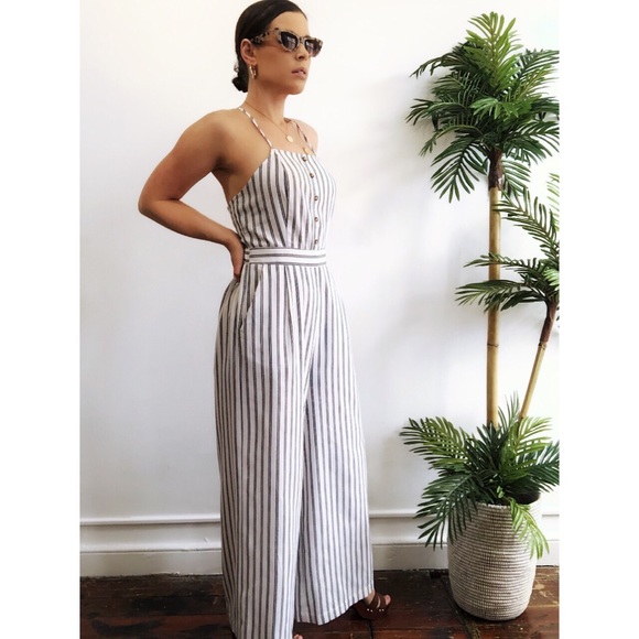 Last 1✨Parker Striped Open Back Jumpsuit - Picture 8 of 8